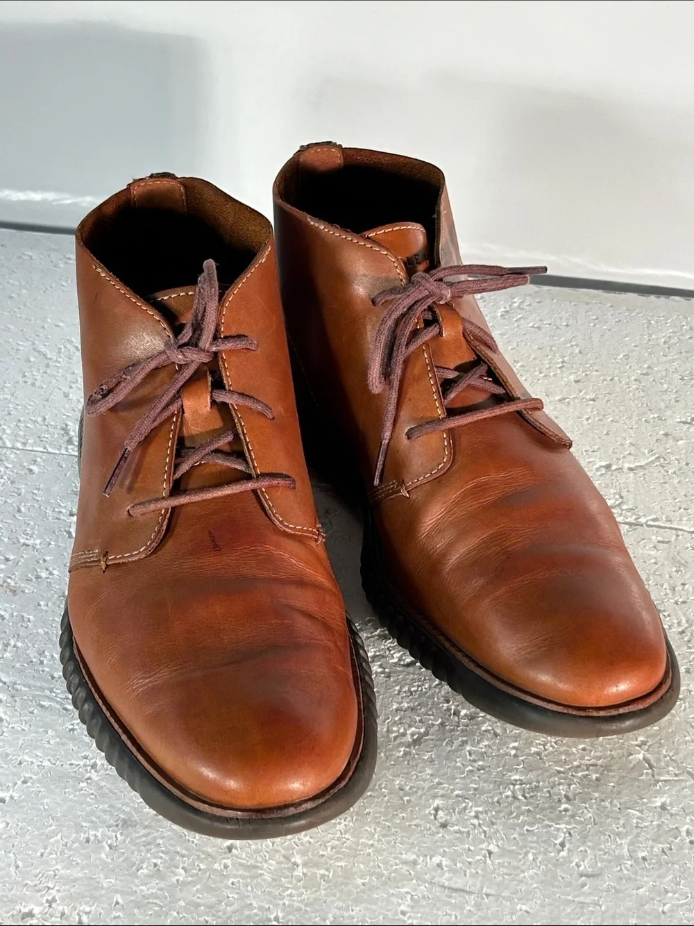 Cole Haan SZ 11.5 Zerogrand Brown Leather Chukka Desert Boots Closet Staple
